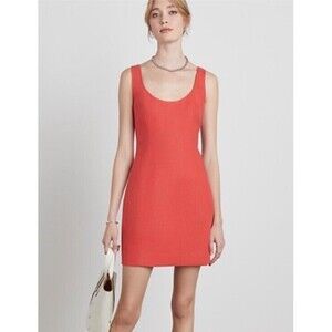 Who What Wear Women’s Simone Mini Dress Party Medium Linen Blend Red Lined